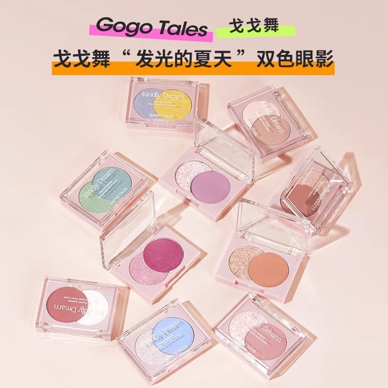 GOGO TALES GOGO TALES Dance Pocket Paleta de sombras de cor dupla piscando lavanda maquiagem para os olhos baixa saturaç