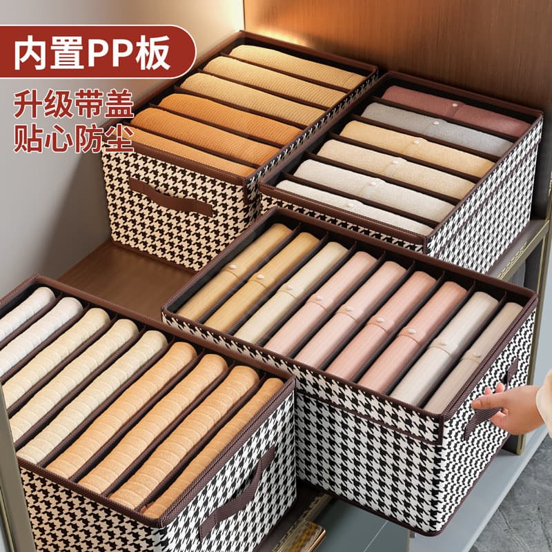 Caixa de armazenamento dobrável Houndstooth roupas organizador caixa grande capacidade quarto caixa armazenamento roupas