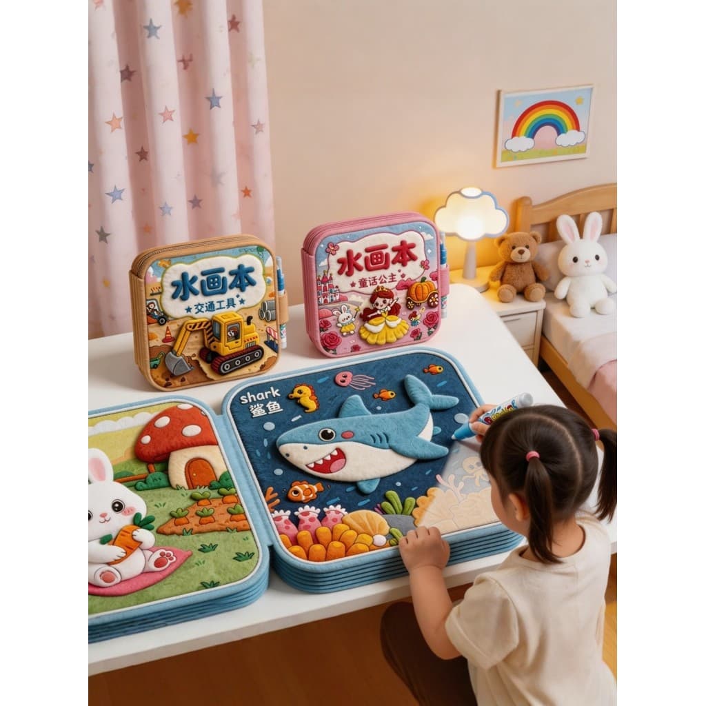 Livro de pintura de água mágica livro de desenho das crianças conjunto de livro de pintura para colorir bebê educacional