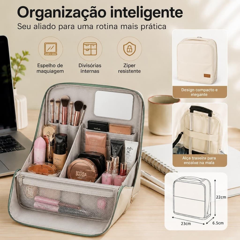 Necessaire Estojo Escolar - Viagem Escola Trabalho - Unissex - Prático Espaçoso - Cabe Maquiagem ou Muitas Canetas