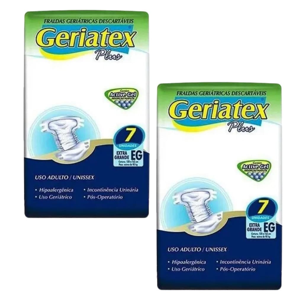 Kit 2x Fralda Geriátrica Unissex Plus Eg  7 unidades