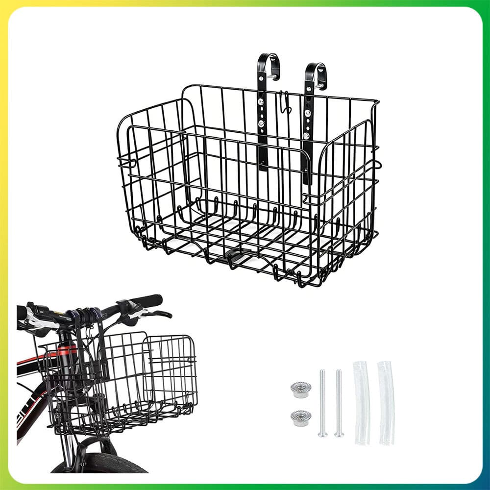 Preto Cesto dianteiro dobrável cesto de carga para bicicleta cesto para bicicleta resistente resistente à deformação