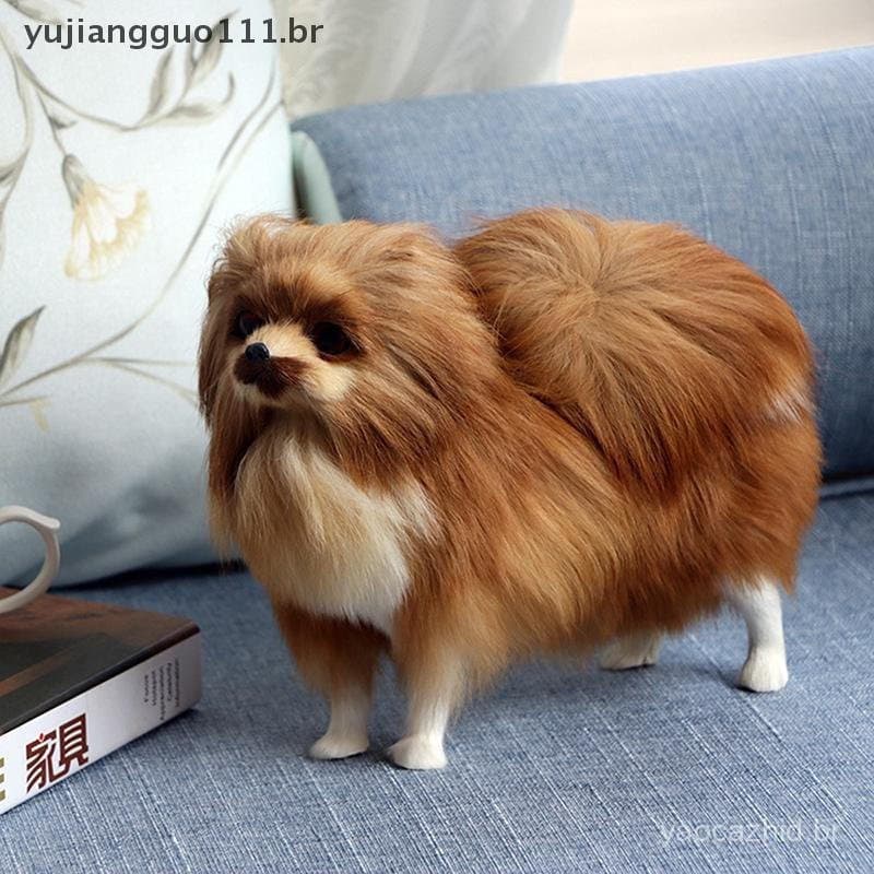 # Novo Realista Pomeranian Simulação Brinquedo Cão Filhote De Cachorro Lifelikepanion Artesanal Gota Brinquedos Para Ani