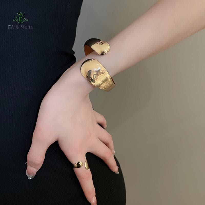 Conjunto De Pulseira E Anel De Metal Minimalista Contemporâneo EA & Moda Para A Diária .