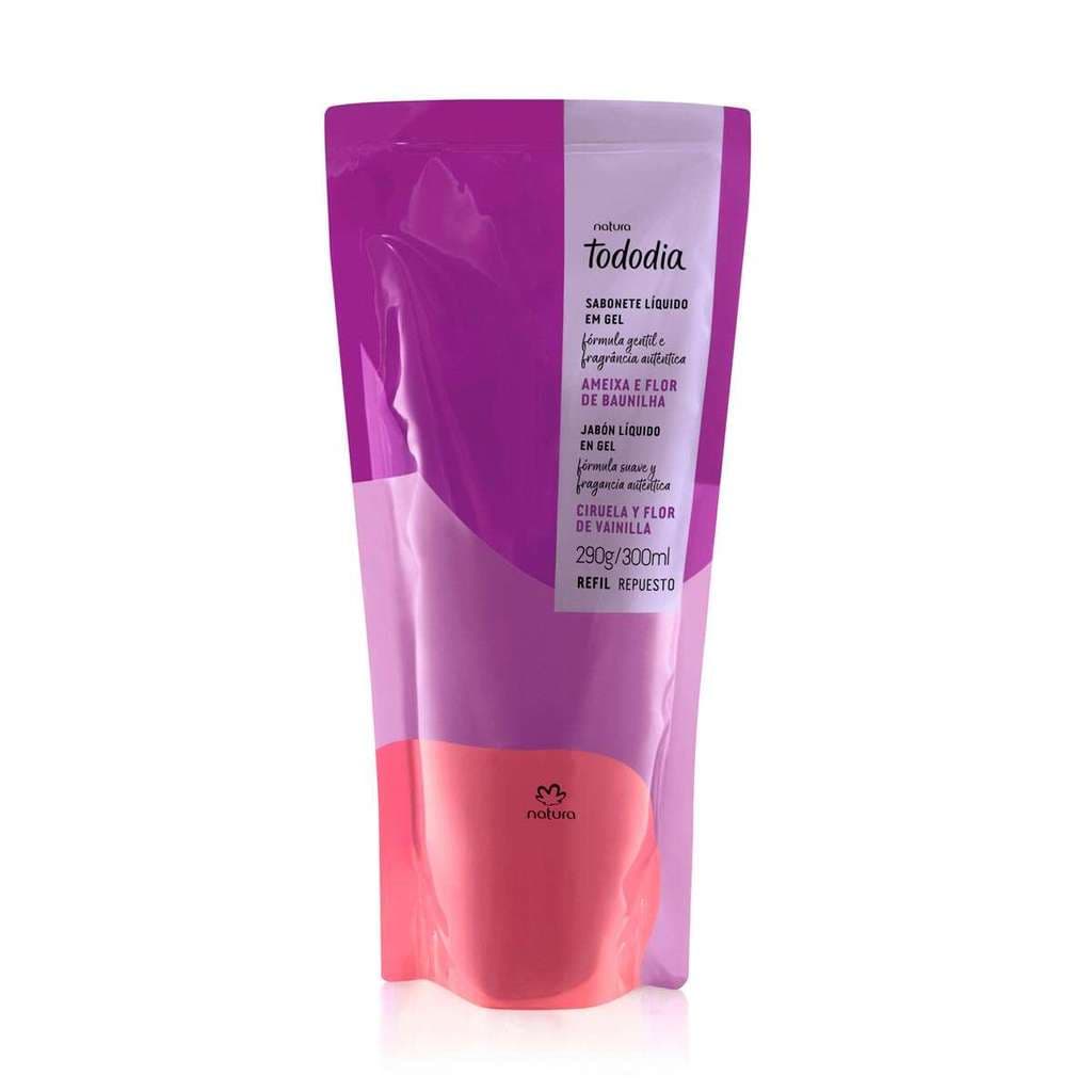Refil Sabonete Líquido em Gel Tododia Ameixa e Flor de Baunilha 300ml - Natura