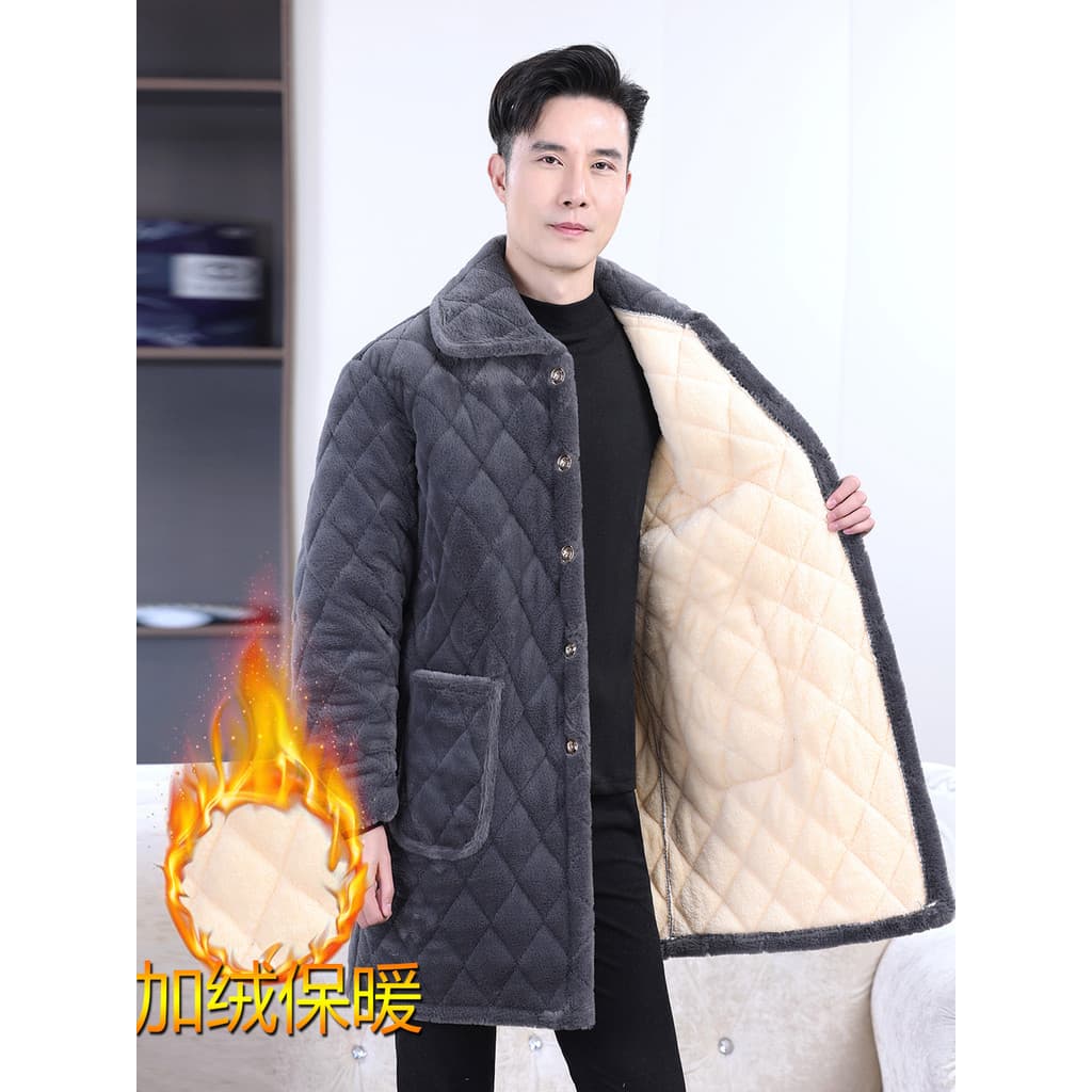 Forro de lã de inverno para idosos de meia-idade, macacão engrossado, casacos de algodão quente masculinos, à prova de f