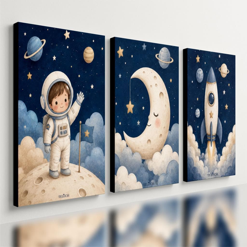 Kit3 Quadro Decorativo Quarto Infantil Bebê Menino Espaço