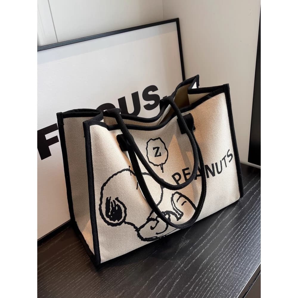 Snoopy sacola feminina bolsa de grande capacidade 2026 novo estilo na moda bolsa de arquivo bolsa de compras bolsa de lo