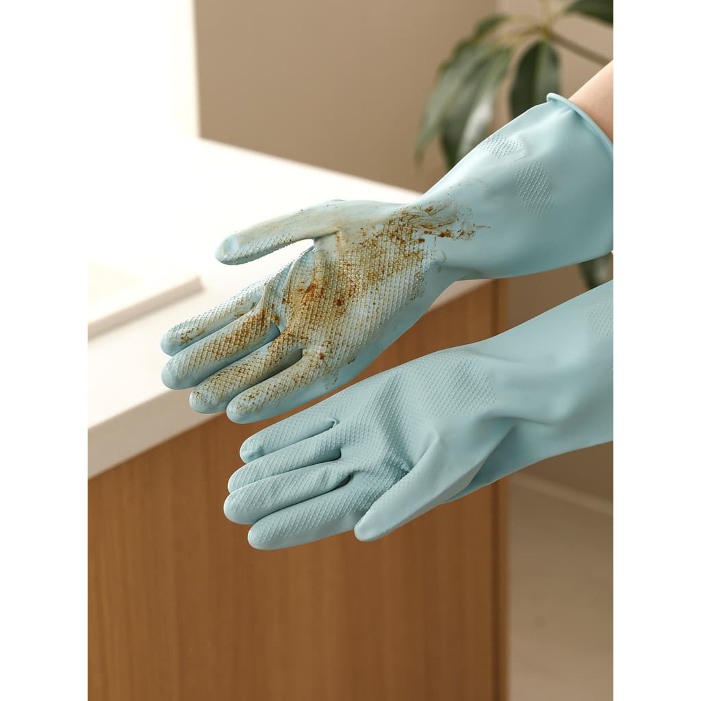 FaSoLa luvas de látex para lavar louça, trabalho doméstico, mulheres, à prova d'água, durável, panela de cozinha, lavage