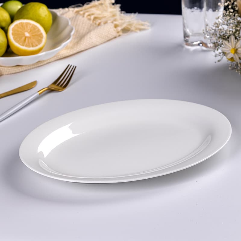Osso China prato de peixe doméstico prato de peixe cozido no vapor placa Oval criativo único chinês puro branco prato pr
