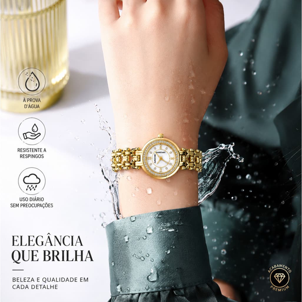 Novo Relógio Feminino Elegante com Strass