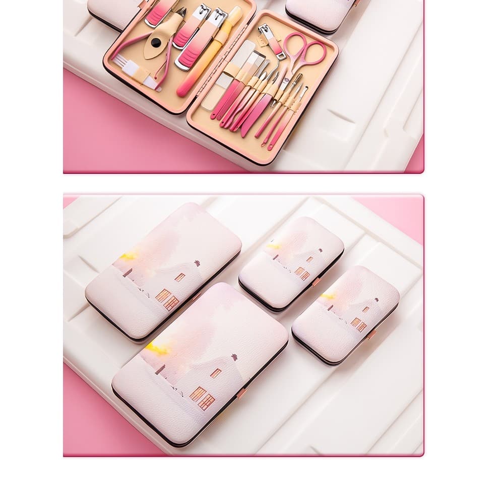 Conjunto completo de cortador de unhas, cortador de unhas, aparador de sobrancelha, tesoura de pele morta, alicate Olecr