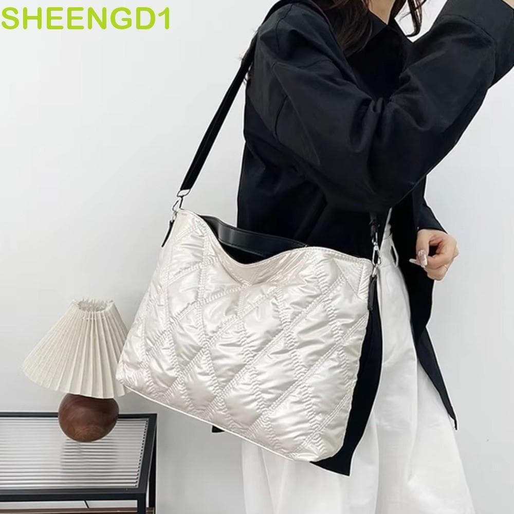 SHEENGD1 Bolsas De Viagem De Grande Capacidade , Bolsa De Ombro Bordada Em Losango , Alça Macia