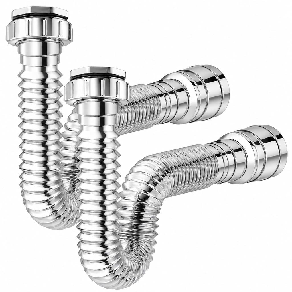 Sifão Flexível Sanfonado Cromado Ajustável Pia Banheiro Cozinha Tanque Universal Multiuso