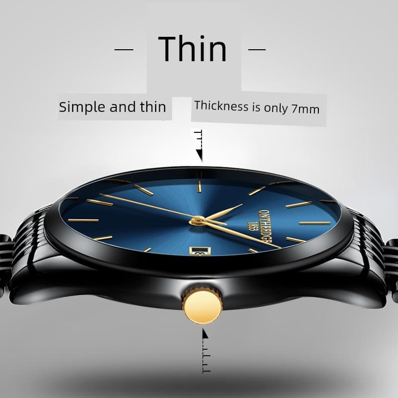 relogio masculino Relógio mecânico masculino ultrafino genuíno importado suíço calendário à prova d'água pulso de quartz