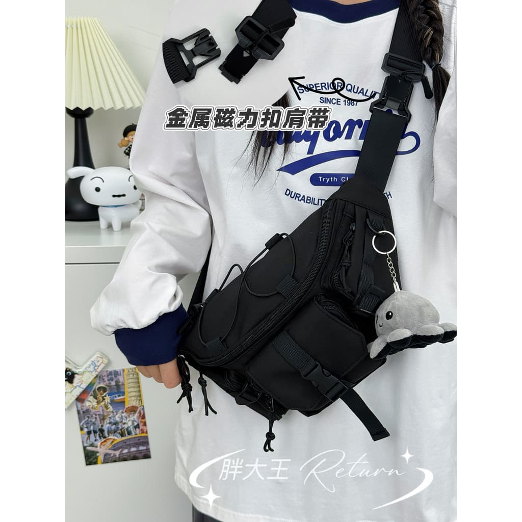 Série escura ferramentas saco do mensageiro liberação rápida saco de peito japonês Harajuku masculino feminino Casual Al