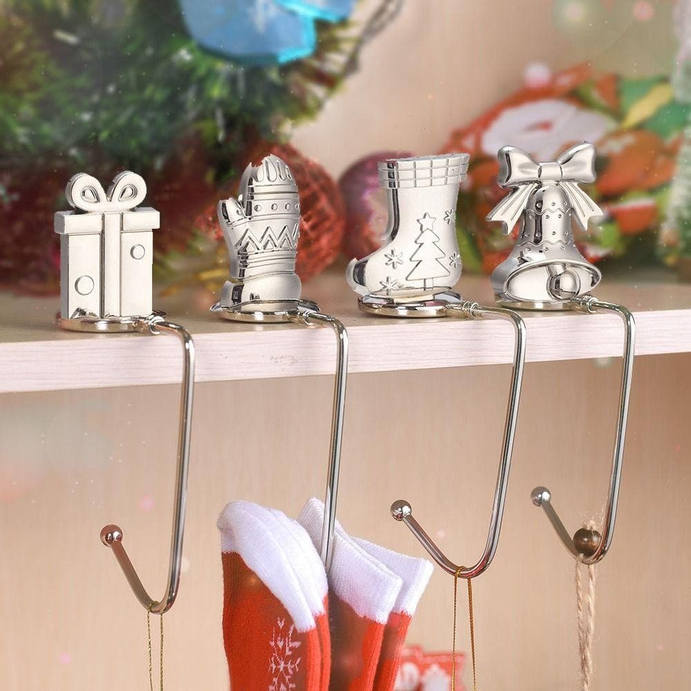 Suporte para Meias para Guirlandas de Natal, Gancho Decorativo de Ferro para Lareira