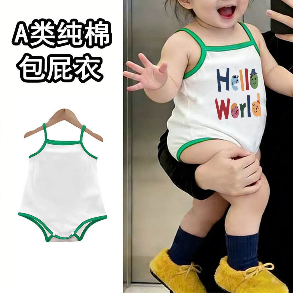 Estilo coreano bebê verão macacão estilo fino estilingue macacão sem mangas triângulo bebê macacão recém-nascido colete