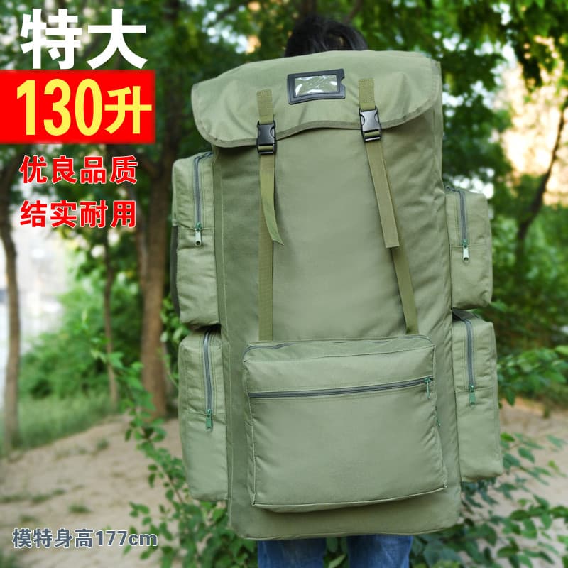130L Grande Capacidade Acampamento Ao Ar Livre Mochila Com Zíper Homens Movendo Bolsa Verificada Bagagem Colcha Mochila