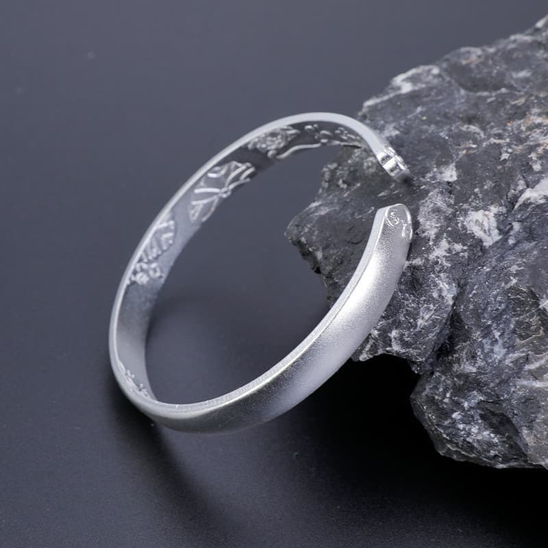 Pulseira namorada enviar Retro prata étnica lótus peônia flor menina como um presente estilo simples pulseira par fora d