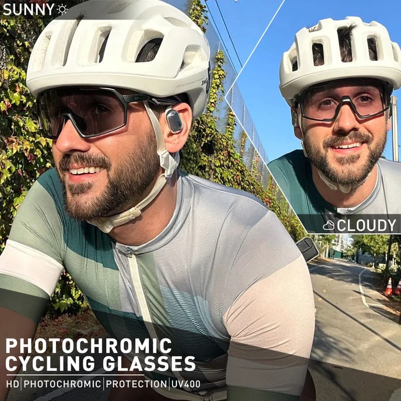 KAPVOE Óculos Fotocromáticos Para Ciclismo , De Sol Esportivos Homens E Mulheres , Proteção UV400 , Bicicleta , MTB , Mo