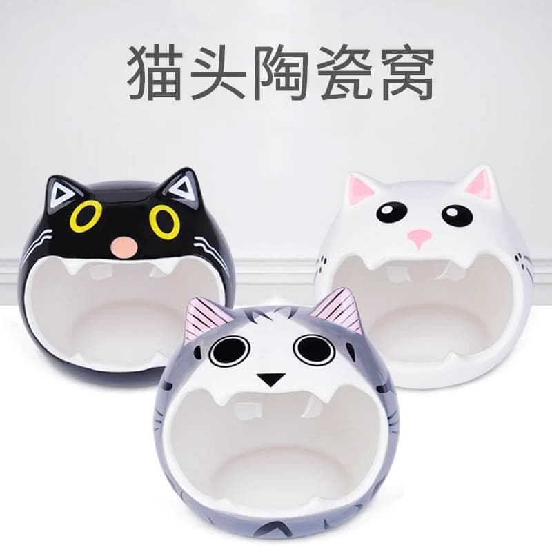 Ninho de cerâmica para Hamster, boca grande, cabeça de gato, concha, resfriamento, quarto, urso dourado, iglu, resfriame