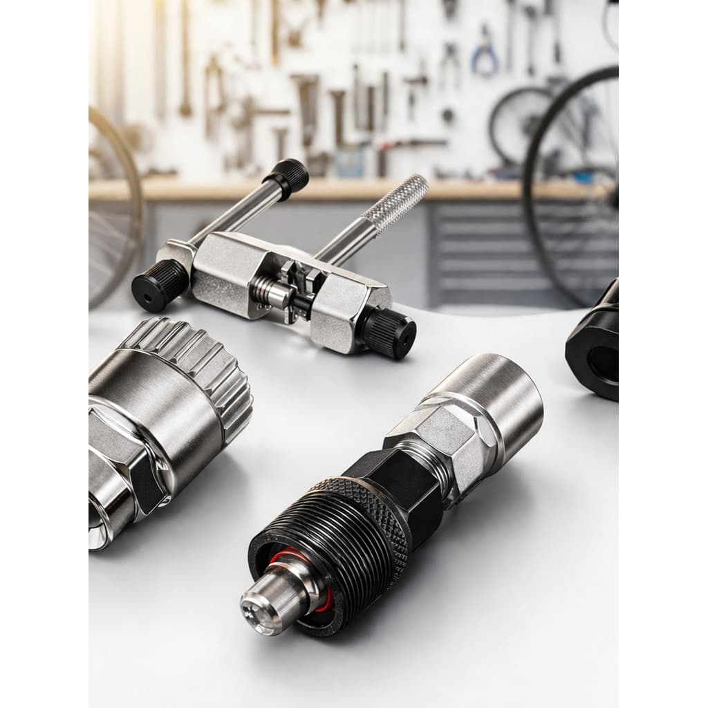 Kit com 4 Chaves Para Bicicleta Extrator De Corrente Pedivela Movimento Central Para Consertos Reparos