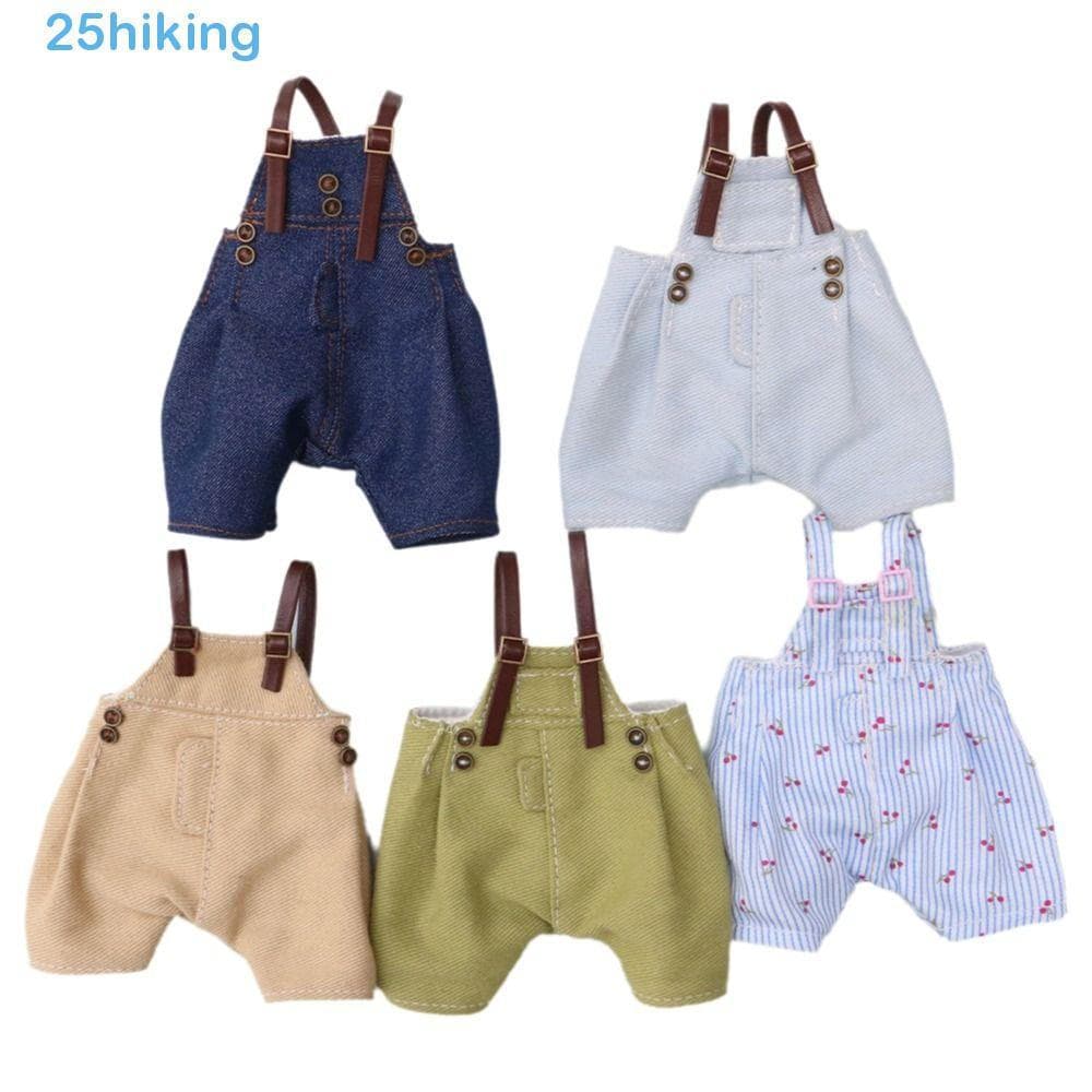 Calças Jeans Para Bonecas De Caminhada , Suspensas Vestir Roupas De Boneca Bjd , Macacão Casual De 15-20 Cm