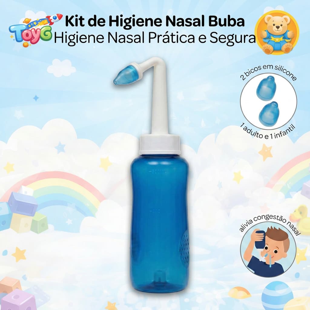 Kit Lavador Higienizador Nasal Buba 300ml Infantil e Adulto