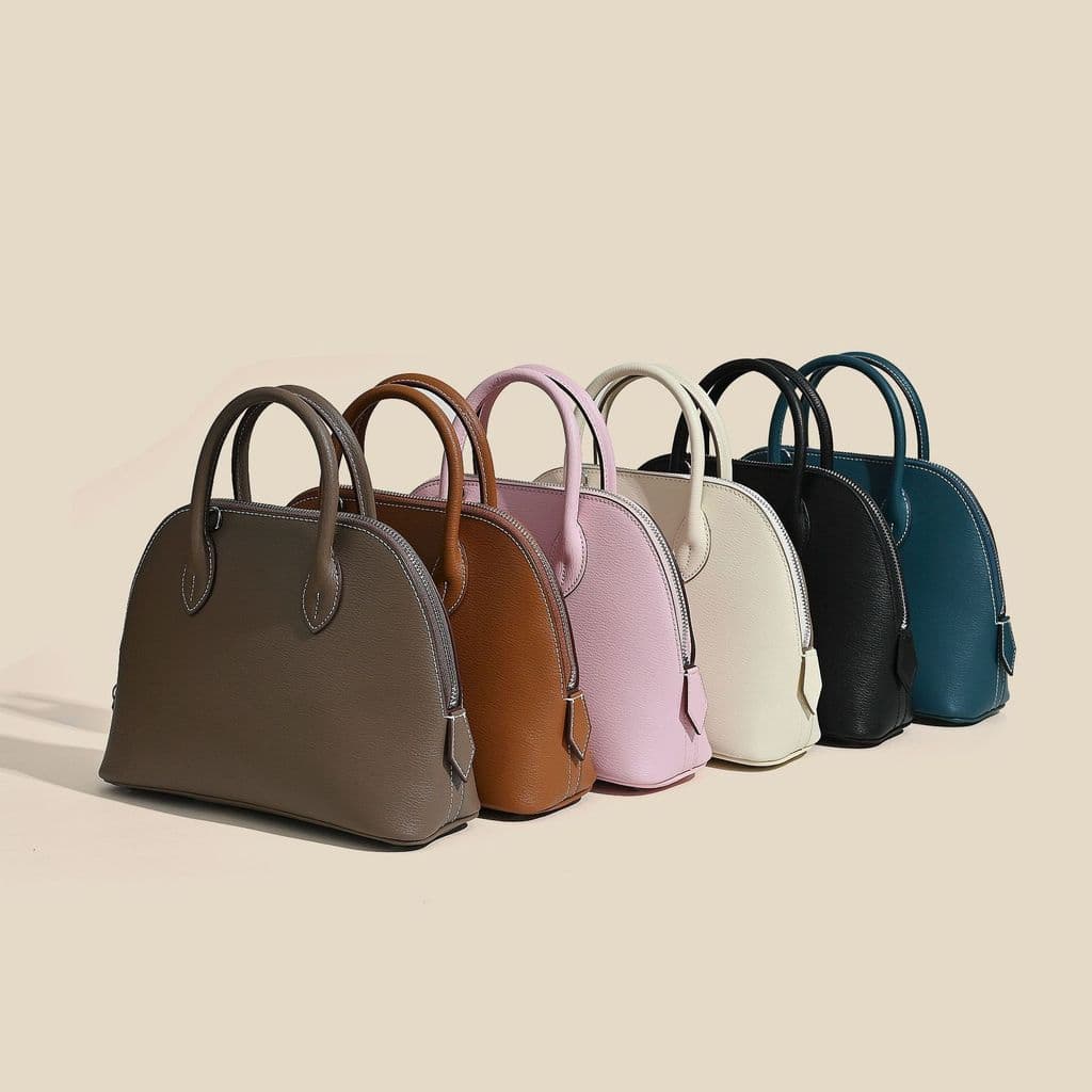 Nova bolsa de couro 2024, bolsa de bowling Bolide, bolsa feminina versátil de couro genuíno para o dia a dia, bolsa de a