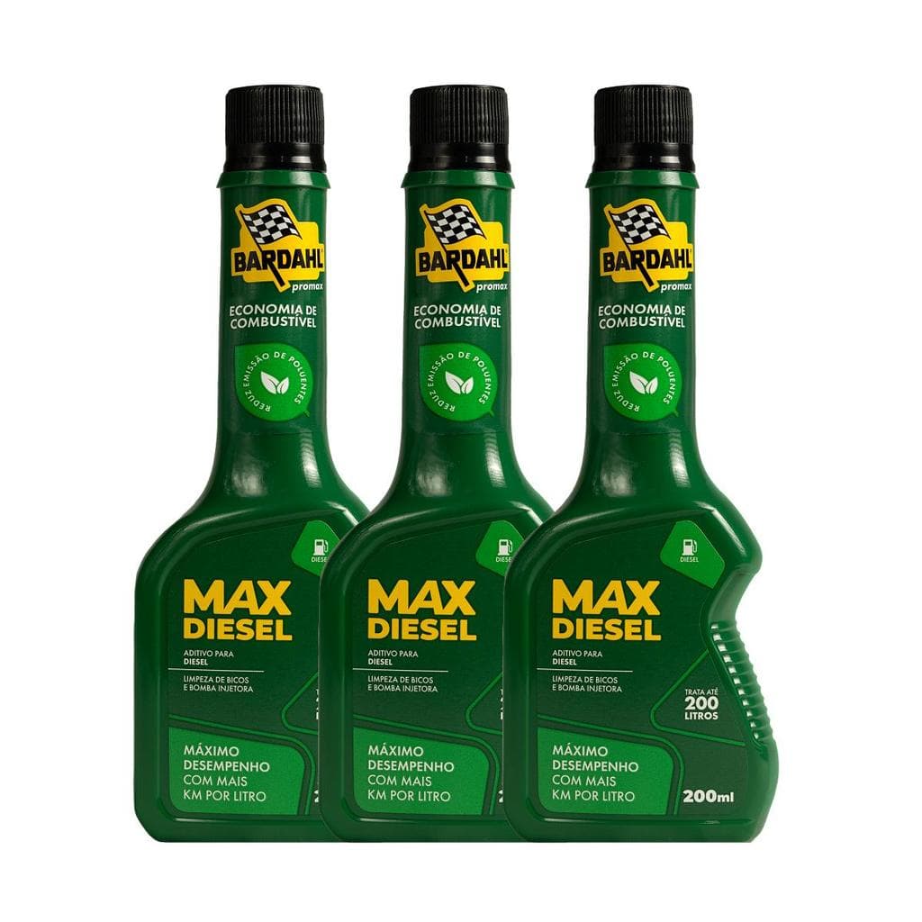 Aditivo Combustível Bardahl Max Diesel 200ml Kit 3 Un.