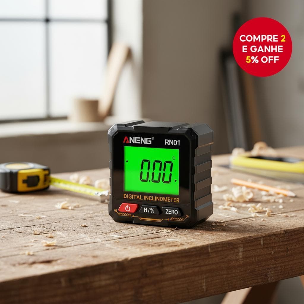 ANENG RN01 Transferidor Digital Inclinômetro Mini Localizador De Ângulo De 360 Graus Com Base Magnética Forte Quatro Lad