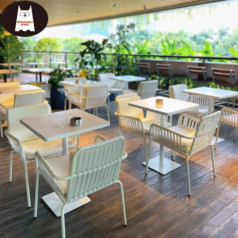 Lazer ao ar livre encosto estilo nórdico fezes café leite loja de chá braço comercial mesa jantar cadeira pátio terraço