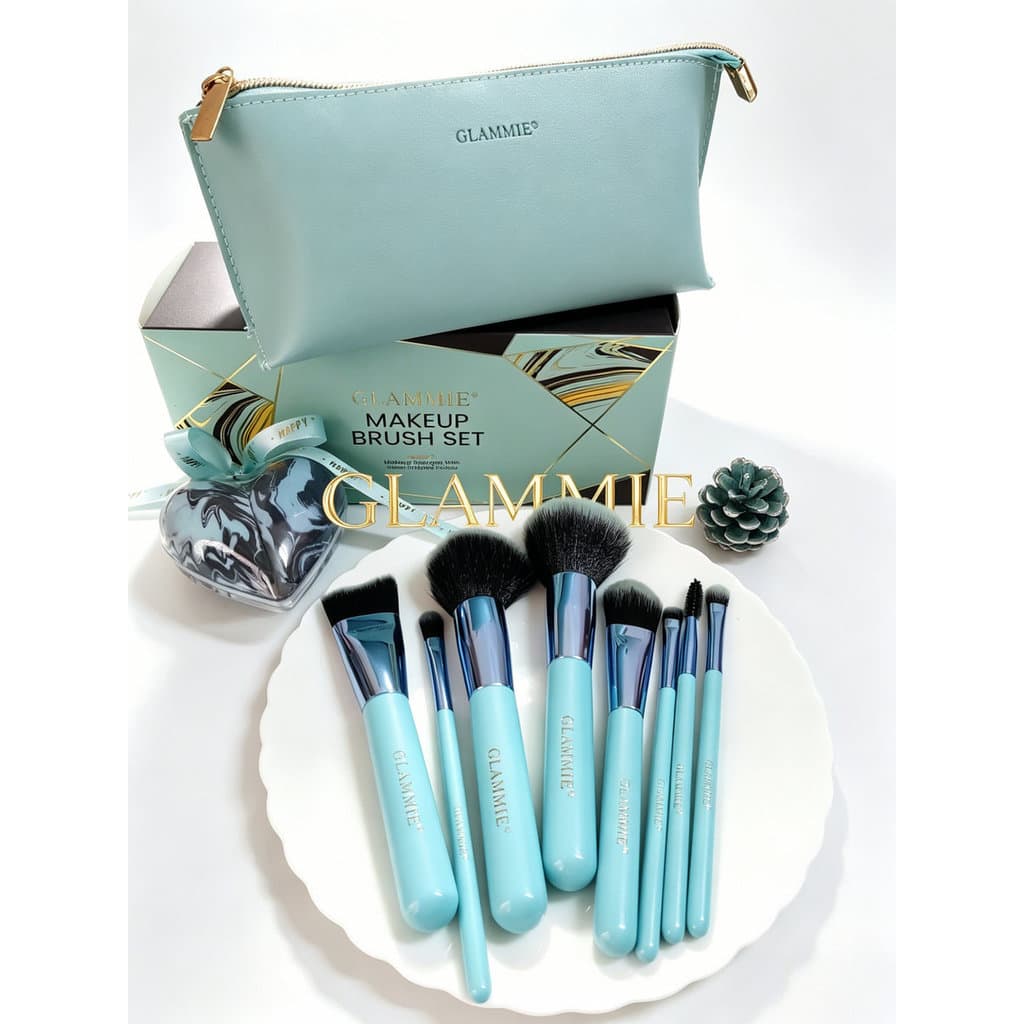 Uma peça frete grátis exportação pedido Original GLAMMIE 8 peças conjunto de pincéis de maquiagem (incluindo bolsa de ar