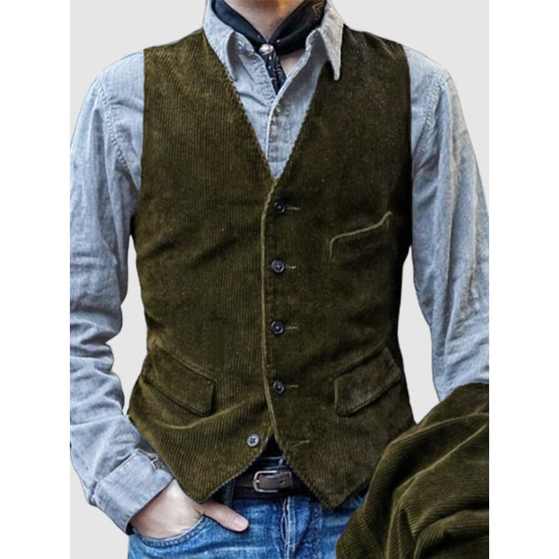 Europeu americano tamanho grande cor sólida Retro veludo carga colete bolso costura único Breasted jaqueta masculina bri