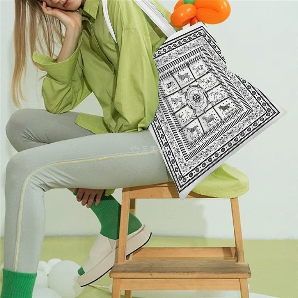 Cross-Border estilo europeu grande capacidade saco de lona rua tiro moda pano saco estudante carregando livro saco franc