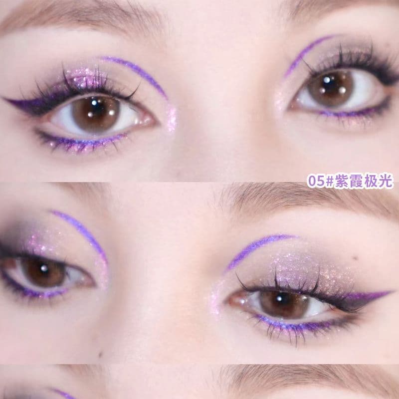Um olho caindo sonho fada perolado Super piscando roxo fino piscando caneta delineador líquido Ultra-fino longo-La