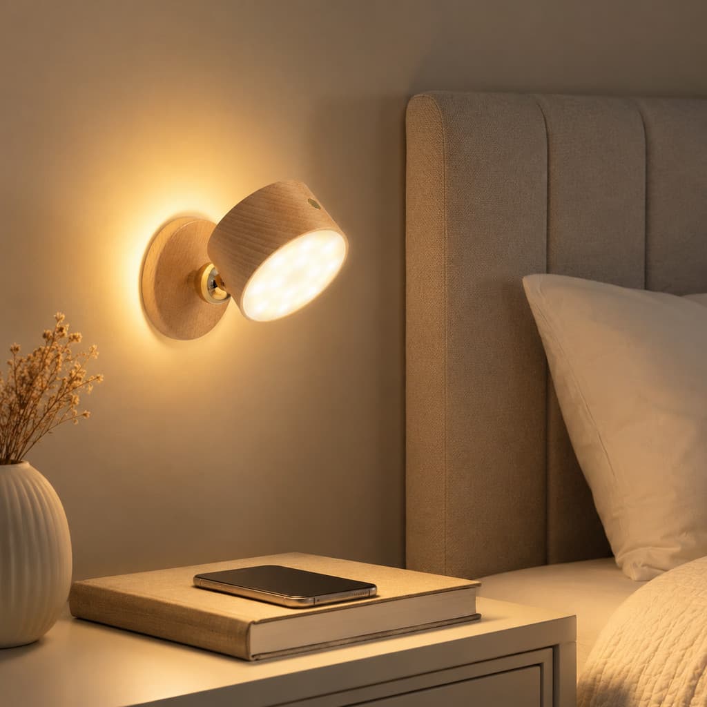 Luminária Led De Parede 360 Touch Quarto Recarregável 3 Intensidades