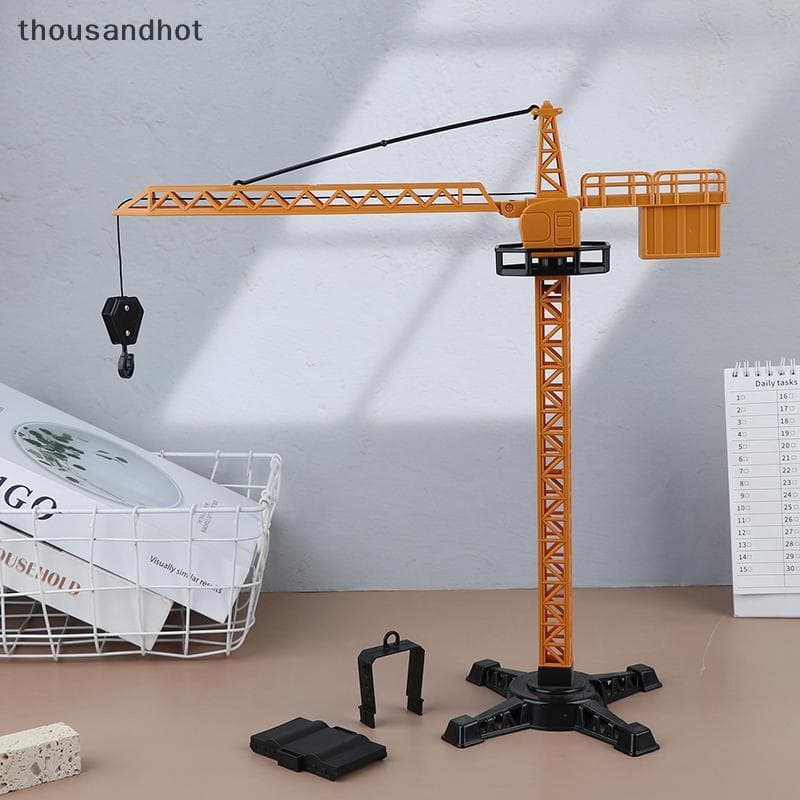 Para Meninos Presente Engenharia De Plástico Diecast Torre Guindaste Clássico Modelo De Construção Veículo Carregador Tr
