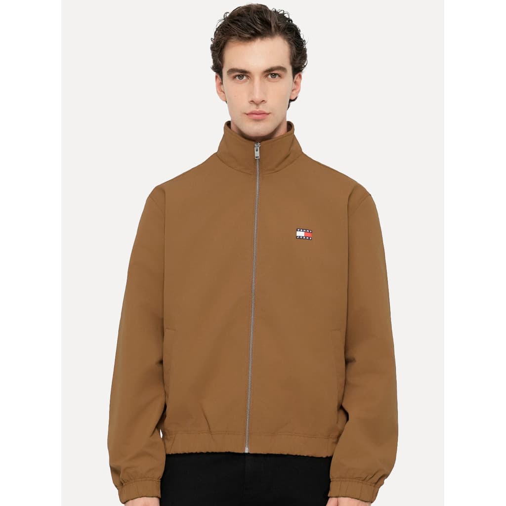 Jaqueta Tommy Jeans Masculina Essential Padded Logo Collar Marrom