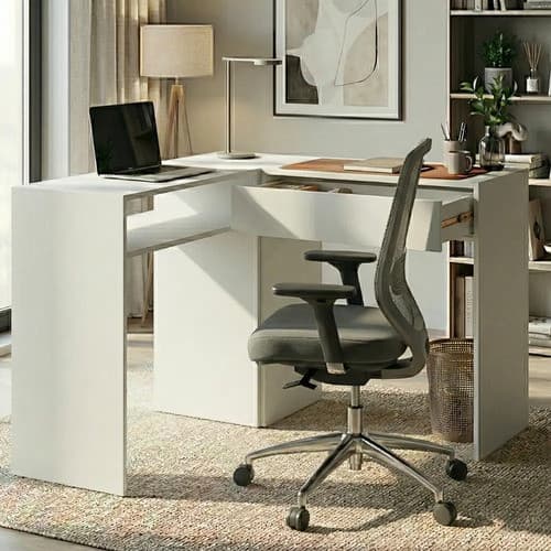 Mesa Escrivaninha Em L Home Office Notebook Com Gaveta Sala
