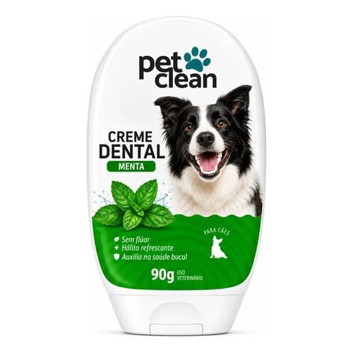 Pasta De Dente P/ Cães E Gatos Creme Dental Pet Clean 90g Menta