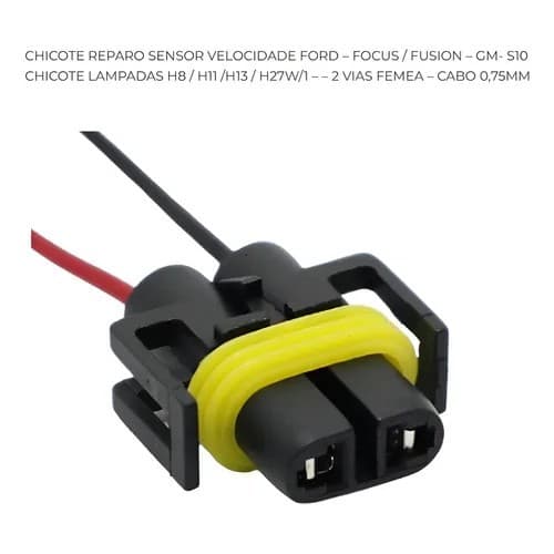 Conector Chicote Plug Farol Milha Neblina Lampada H8 H11 H27