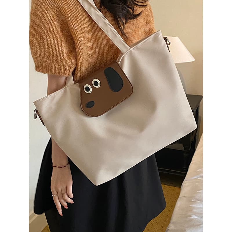 Bonito dos desenhos animados filhote de cachorro sacola feminina grande capacidade bolsa Commuter Casual bolsa de ombro