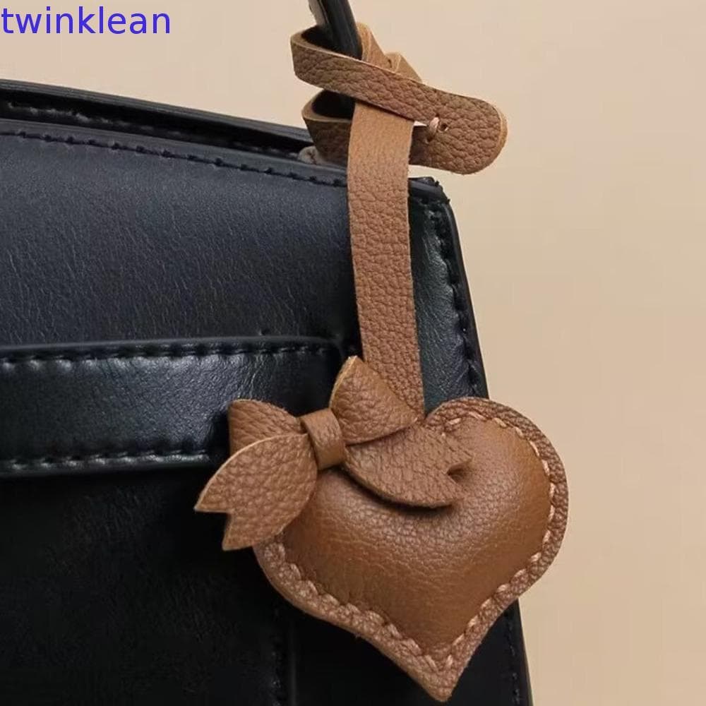 Chaveiro De Couro PU TWINKLEAN , Porta-Chaves De Carro , Coração Com Laço Fashion , Pingente De Bolsa De Margarida Macia