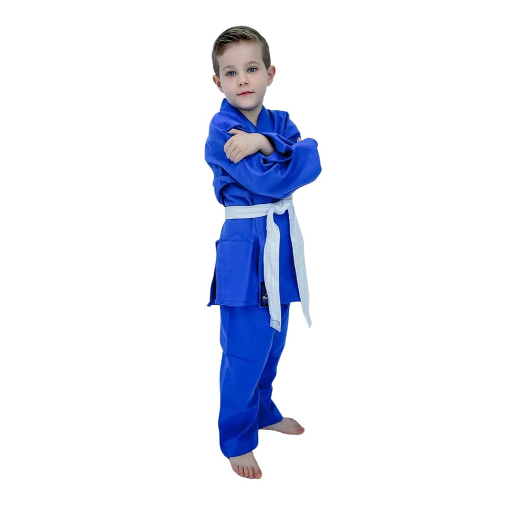 Kimono Infantil Reforçado Jiu Jitsu e Judô com Faixa Inclusa para Treinos e Iniciação Crianças de 3 a 12 anos - Torah