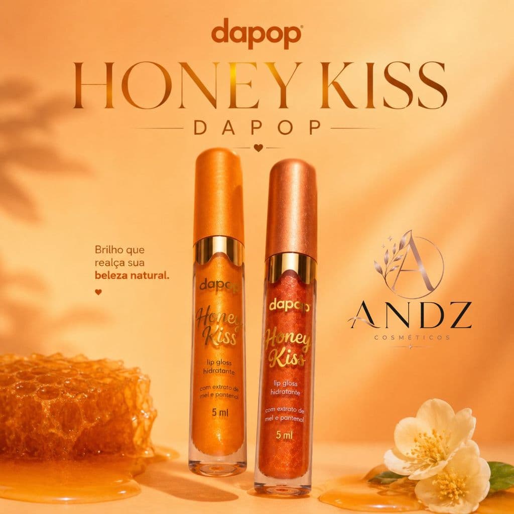 Kit Lip Oil Honey Kiss Dapop Glow + Tradicional Hidratante Brilho Labial
