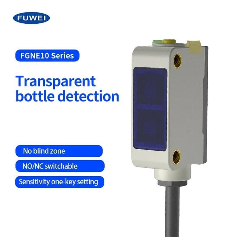 FUWEI FGNE10-50NFR-T Espelho Reflexão Fundo Supressão Sensor Fotoelétrico Detecção De Filme Transparente Lente De Olho E