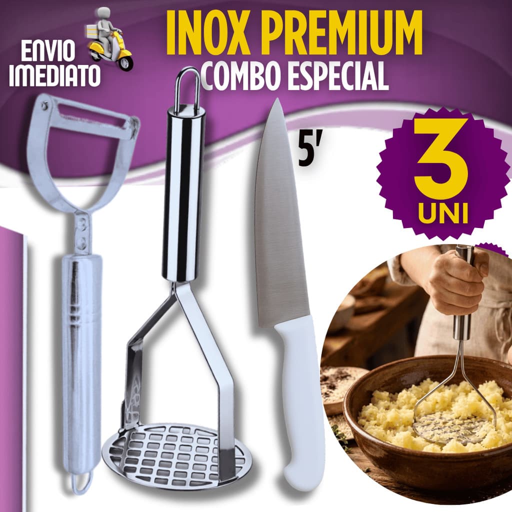 Utensílios de Cozinha 2/3 Peças Amassador de Batata Descascador de Legumes Faca de Cozinha Premium