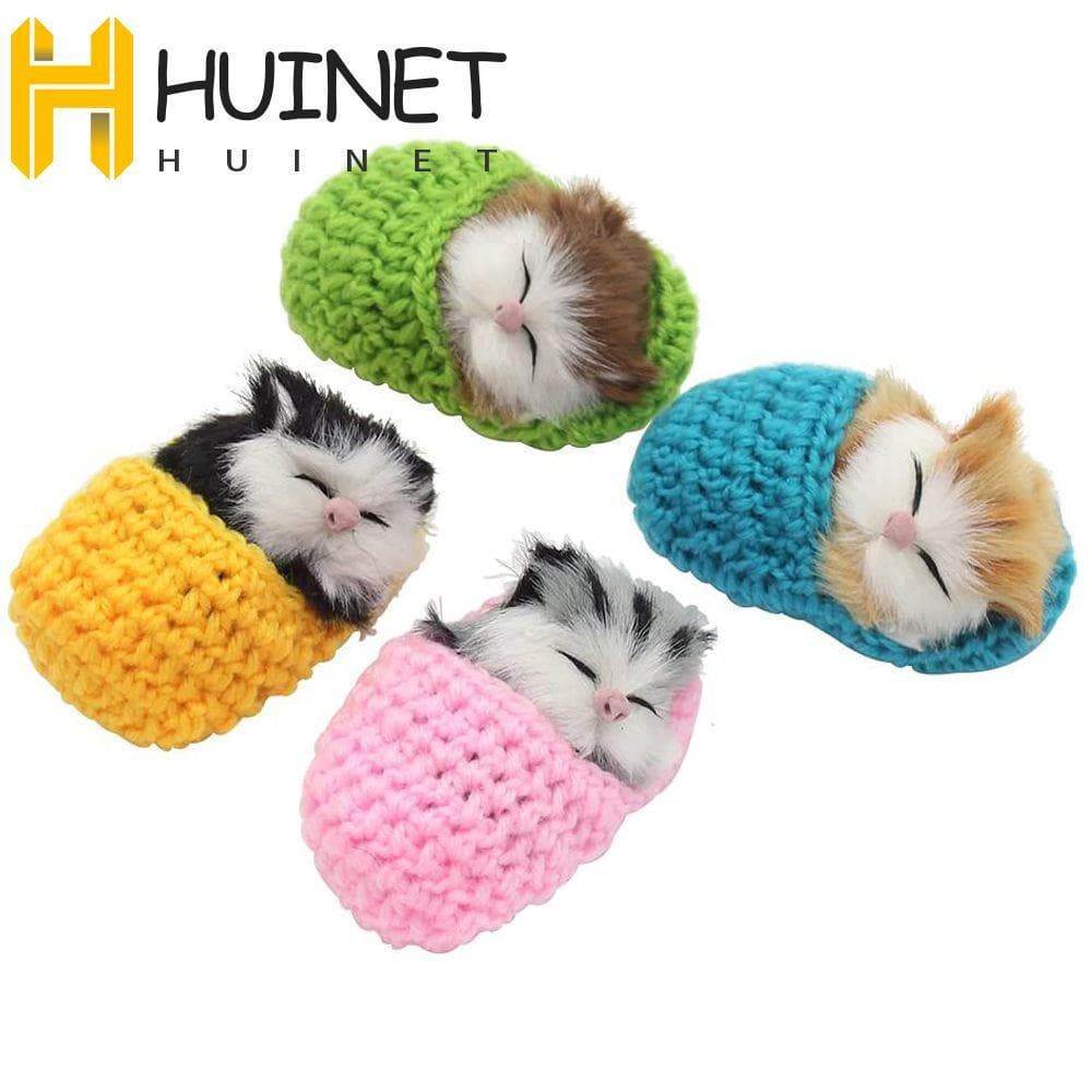HUINET Chinelo Gato Dormindo Pelúcia Com Miaus Sons Decoração Do Carro Para Casa Dormir Gatinho Brinquedo